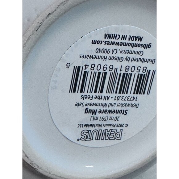 Peanuts 75th Anniversary "Nervous By Nature" Ceramic Mug 20 Oz Black & White - Picture 3 of 6